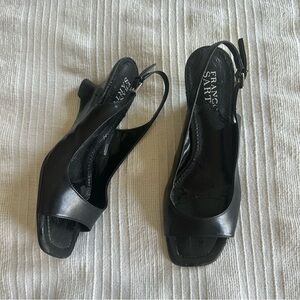 Black leather Franco sarto heels size 7.5